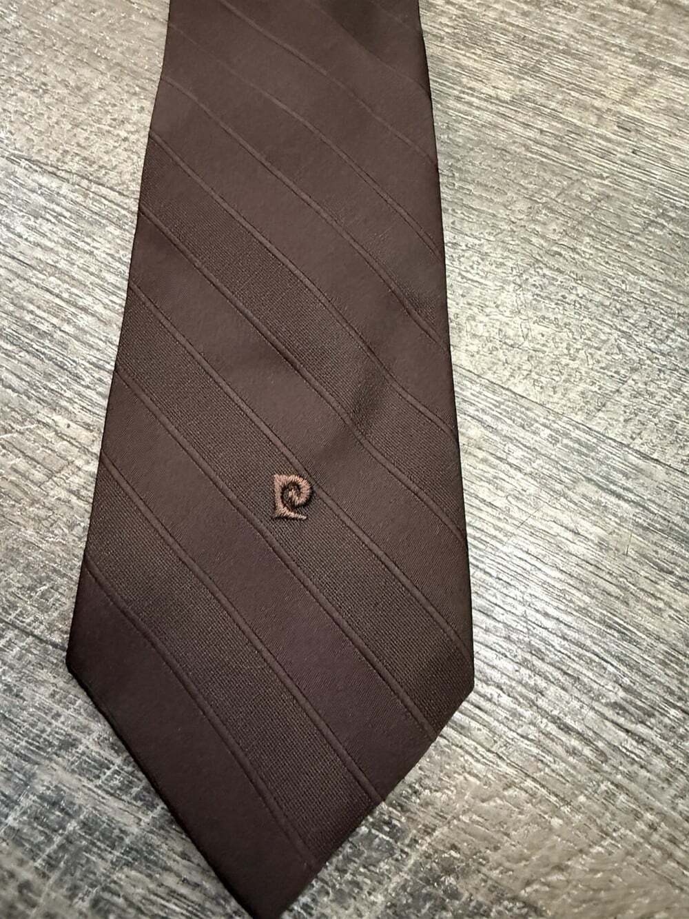 Vintage Pierre Cardin Men's Brown textured tie Slim- Paris New York